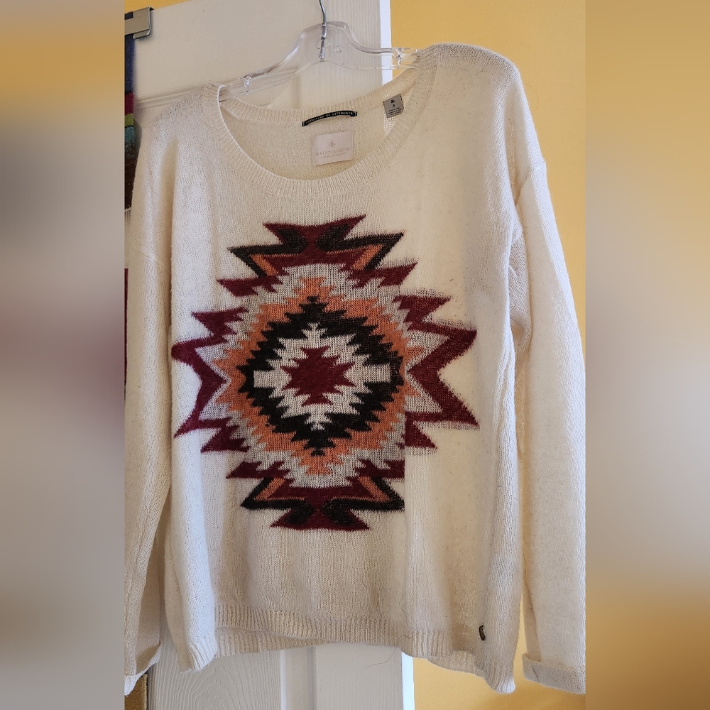 Scotch & Soda Cream Sweater with Multicolor Geometric Design